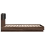 Cama con cabecero madera de ingeniería marrón roble 135x190 cm de vidaXL, Camas y somieres - Ref: Foro24-3209960, Precio: 184...