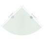 Estante de esquina con soportes cromados vidrio blanco 25x25 cm en Estanterías | Comprar online en Foru.es
