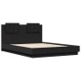 Estructura cama con cabecero madera ingeniería negro 120x190 cm de vidaXL, Camas y somieres - Ref: Foro24-3209962, Precio: 16...