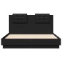 Estructura cama con cabecero madera ingeniería negro 120x190 cm de vidaXL, Camas y somieres - Ref: Foro24-3209962, Precio: 16...