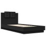 Estructura cama con cabecero madera ingeniería negro 100x200 cm de vidaXL, Camas y somieres - Ref: Foro24-3209934, Precio: 15...