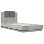 Cama con cabecero madera de ingeniería gris hormigón 100x200 cm de vidaXL, Camas y somieres - Ref: Foro24-3209936, Precio: 15...