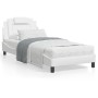 Estructura cama con luces LED cuero sintético blanco 90x200 cm de vidaXL, Camas y somieres - Ref: Foro24-3213995, Precio: 152...