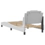 Estructura cama con luces LED cuero sintético blanco 90x200 cm de vidaXL, Camas y somieres - Ref: Foro24-3213995, Precio: 152...