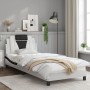 Estructura cama con LED cuero sintético blanco negro 90x200 cm de vidaXL, Camas y somieres - Ref: Foro24-3214000, Precio: 152...