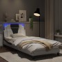Estructura cama con LED cuero sintético blanco negro 90x200 cm de vidaXL, Camas y somieres - Ref: Foro24-3214000, Precio: 152...