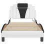 Estructura cama con LED cuero sintético blanco negro 90x200 cm de vidaXL, Camas y somieres - Ref: Foro24-3214000, Precio: 152...