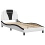 Estructura cama con LED cuero sintético blanco negro 90x200 cm de vidaXL, Camas y somieres - Ref: Foro24-3214000, Precio: 152...