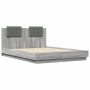 Cama con cabecero madera de ingeniería gris Sonoma 150x200 cm de vidaXL, Camas y somieres - Ref: Foro24-3209917, Precio: 181,...
