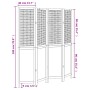 Biombo separador de 4 paneles madera maciza Paulownia blanco de vidaXL, Divisores de ambientes - Ref: Foro24-358722, Precio: ...