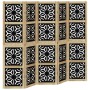 Biombo separador 5 paneles madera maciza Paulownia marrón negro de vidaXL, Divisores de ambientes - Ref: Foro24-358805, Preci...