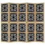 Biombo separador 5 paneles madera maciza Paulownia marrón negro de vidaXL, Divisores de ambientes - Ref: Foro24-358805, Preci...