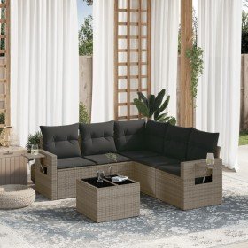 Set de muebles de jardín 6 pzas y cojines ratán sintético gris en Conjuntos de jardín | Comprar online en Foru.es