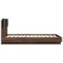 Estructura cama con cabecero luces LED marrón roble 120x190 cm de vidaXL, Camas y somieres - Ref: Foro24-3210058, Precio: 182...