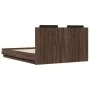 Estructura cama con cabecero luces LED marrón roble 120x190 cm de vidaXL, Camas y somieres - Ref: Foro24-3210058, Precio: 182...