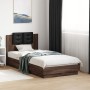 Estructura de cama cabecero luces LED marrón roble 75x190 cm de vidaXL, Camas y somieres - Ref: Foro24-3210072, Precio: 162,6...