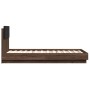Estructura de cama cabecero luces LED marrón roble 75x190 cm de vidaXL, Camas y somieres - Ref: Foro24-3210072, Precio: 162,6...