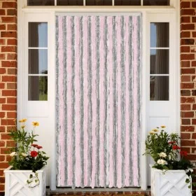 Cortina antimoscas chenilla gris plateado y rosa 56x200 cm by vidaXL, Mosquito nets for windows - Ref: Foro24-377361, Price: ...
