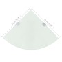 Estante de esquina con soportes cromados vidrio blanco 35x35 cm en Estanterías | Comprar online en Foru.es