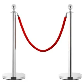 Silver red velvet crowd control pole rope by vidaXL, Safety barriers - Ref: Foro24-51167, Price: 19,26 €, Discount: %