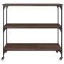 Carrito de cocina madera ingeniería marrón roble 102x50x95 cm de vidaXL, Carros de cocina y comedor - Ref: Foro24-842325, Pre...