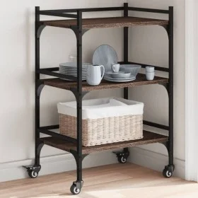 Carrito de cocina madera ingeniería marrón roble 50x35x75,5 cm by vidaXL, Kitchen and dining carts - Ref: Foro24-842350, Pric...