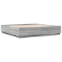Estructura de cama con luces LED madera gris Sonoma 200x200 cm de vidaXL, Camas y somieres - Ref: Foro24-3209588, Precio: 192...