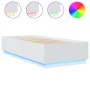 Estructura de cama con LED madera ingeniería blanco 90x200 cm de vidaXL, Camas y somieres - Ref: Foro24-3209632, Precio: 139,...