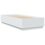 Estructura de cama con LED madera ingeniería blanco 90x200 cm de vidaXL, Camas y somieres - Ref: Foro24-3209632, Precio: 139,...