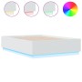 Estructura de cama con LED madera ingeniería blanco 120x190 cm de vidaXL, Camas y somieres - Ref: Foro24-3209653, Precio: 162...