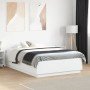 Estructura de cama con LED madera ingeniería blanco 120x190 cm de vidaXL, Camas y somieres - Ref: Foro24-3209653, Precio: 162...