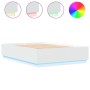 Estructura de cama con LED madera ingeniería blanco 120x200 cm de vidaXL, Camas y somieres - Ref: Foro24-3209618, Precio: 175...