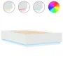 White engineered wood bed frame with LED 120x200 cm by vidaXL, Beds and slatted bases - Ref: Foro24-3209618, Price: 168,42 €,...