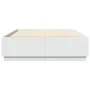 White engineered wood bed frame with LED 120x200 cm by vidaXL, Beds and slatted bases - Ref: Foro24-3209618, Price: 168,42 €,...