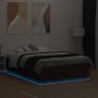Estructura cama con luces LED madera roble marrón 140x190 cm de vidaXL, Camas y somieres - Ref: Foro24-3209645, Precio: 172,8...