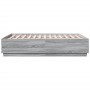 Estructura cama con luces LED madera gris Sonoma 120x190 cm de vidaXL, Camas y somieres - Ref: Foro24-3209658, Precio: 161,67...