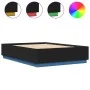 Bed frame with LED lights black engineered wood 150x200cm by vidaXL, Beds and slatted bases - Ref: Foro24-3209605, Price: 176...