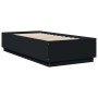 Estructura cama con luces LED madera ingeniería negro 100x200cm de vidaXL, Camas y somieres - Ref: Foro24-3209626, Precio: 13...