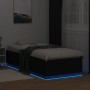 Estructura cama con luces LED madera ingeniería negro 100x200cm de vidaXL, Camas y somieres - Ref: Foro24-3209626, Precio: 13...