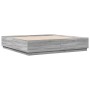 Estructura cama con luces LED madera gris Sonoma 180x200 cm de vidaXL, Camas y somieres - Ref: Foro24-3209595, Precio: 187,15...