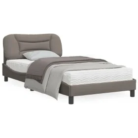 Estructura de cama con luces LED tela gris taupe 100x200 cm de vidaXL, Camas y somieres - Ref: Foro24-3213687, Precio: 159,36...