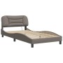 Estructura de cama con luces LED tela gris taupe 100x200 cm de vidaXL, Camas y somieres - Ref: Foro24-3213687, Precio: 163,17...
