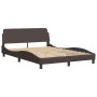 Estructura de cama con luces LED tela marrón oscuro 120x200 cm de vidaXL, Camas y somieres - Ref: Foro24-3213693, Precio: 201...