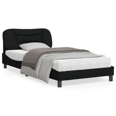 Estructura de cama con luces LED tela negro 100x200 cm de vidaXL, Camas y somieres - Ref: Foro24-3213685, Precio: 169,71 €, D...