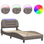 Estructura de cama con luces LED tela gris taupe 80x200 cm de vidaXL, Camas y somieres - Ref: Foro24-3213666, Precio: 157,18 ...