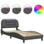 Estructura de cama con luces LED tela gris oscuro 90x190 cm de vidaXL, Camas y somieres - Ref: Foro24-3213670, Precio: 158,39...