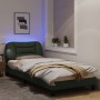 Estructura de cama con luces LED tela gris oscuro 90x190 cm de vidaXL, Camas y somieres - Ref: Foro24-3213670, Precio: 158,39...