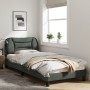Estructura de cama con luces LED tela gris oscuro 90x190 cm de vidaXL, Camas y somieres - Ref: Foro24-3213670, Precio: 158,39...