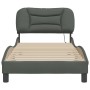 Estructura de cama con luces LED tela gris oscuro 90x190 cm de vidaXL, Camas y somieres - Ref: Foro24-3213670, Precio: 158,39...