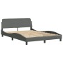 Estructura de cama con luces LED tela gris oscuro 120x200 cm de vidaXL, Camas y somieres - Ref: Foro24-3213691, Precio: 196,9...